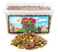 Bite&Delight nourriture pour lapins 3kg/5000ml - Mélange de nourriture naturelle & riche en céréales avec légumes - Nutrition pour lapins nains & domestiques