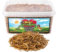 Bite & Delight Premium vers de farine séchés 900g - nourriture riche en protéines pour oiseaux sauvages, nourriture pour toute l'année, nourriture pour hérissons - 5000 ml