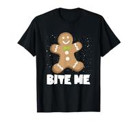 Bite Me Christmas Cookies de Noël en Forme de Bonhomme de T-Shirt