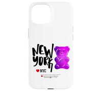 Bite Me, Cool New York City Purple Candy Gum Bear Graphic Coque pour iPhone 15