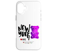Bite Me, Cool New York City Purple Candy Gum Bear Graphic Coque pour iPhone 16 Plus