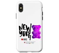 Bite Me, Cool New York City Purple Candy Gum Bear Graphic Coque pour iPhone X/XS
