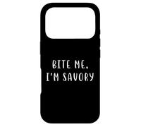 Bite Me, I'm Savory Funny Statement Food Drink Humour Coque pour iPhone 17 Pro