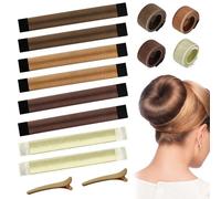 BITEFU 10 Pièces Chignon Magique, En Ruban Magique Chignon Plusieurs Couleurs pour Filles Femmes Kit Bun Chignon Apporter 2 épingle à cheveux et 8 Deft Bun Chignon