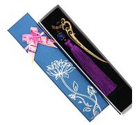BITEYI Gland Marque-page en Métal,Signet Classique et Porte Page de Livre de Pouce Créatif Coffret Cadeau pour Amateurs de Lecture Amoureux des Livres (Long Y Qu)