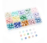 BITEYI Perles de Cire à cacheter Octogone pour Sceau de Cire et décoration d'invitation de Mariage Vintage,15 Couleurs,375 pièces (Couleur Claire)