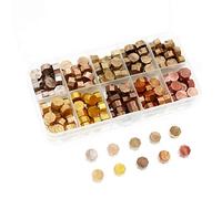 BITEYI Perles de Cire à cacheter Octogone pour Sceau de Cire et décoration d'invitation de Mariage Vintage,10 Couleurs,200 pièces (Dorée)