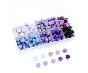 BITEYI Perles de Cire à cacheter Octogone pour Sceau de Cire et décoration d'invitation de Mariage Vintage,10 Couleurs,200 pièces (Violet)