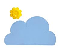 BITEYI Sets de Table en Silicone pour Enfants Nuage Forme Napperon pour Bébé Antidérapant Imperméable (Bleu)