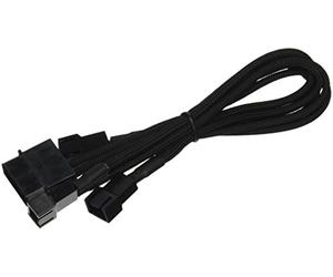 BitFenix Adaptateur d'alimentation Molex vers 3 x 3 broches - Revêtement noir/noir - 20 cm