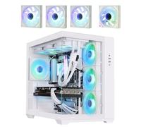 BITFENIX AL118 High Airflow Dual Chamber PC Gaming Case White 4ARGB - Reverse Connection Motherboard Compatible- 4 x Infinity Mirroring ARGB Fans (3X Reverse)-360mm AIO/GPU 400mm Support