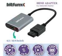 Bitfunx - adaptateur vidéo 720P Svideo/AV vers HDMI, convertisseur vidéo HD pour N64/SFC/SNES/GameCube, prend en charge la console de jeu rétro NTSC/PAL Converter