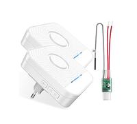BITIWEND Kit d'extension de Signal Radio sans Fil pour Sonnette et Gong destiné aux systèmes de Sonnette existants, 2 Récepteur de Prise + 1 Convertisseur Radio (3-24 V CA/CC)