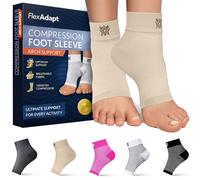 Bitly Chaussettes de compression pour hommes et femmes Manchon de compression de la cheville, Nano Brace pour une utilisation quotidienne fournit un soutien de la voûte plantaire (Nude, Medium)