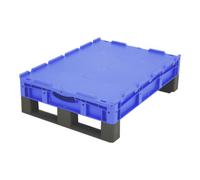 BITO Bito Euro container empilable XL avec double fond et couvercle XLD86121D L800xL600xH238 mm, bleu Quantité:1