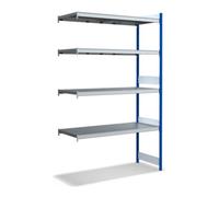 BITO Bito Grande étagère étagère étagère Unité d'extension Set / 350kg 2499x1512x624 4 niveaux étagère étagère RAL5010 Quantité:1