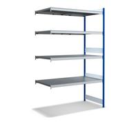 BITO Bito Grande étagère étagère étagère Unité d'extension Set / 350kg 2499x1512x824 4 niveaux étagère étagère RAL5010 Quantité:1