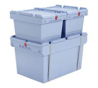 BITO Conteneur réutilisable Bito avec couvercle/poignée/dérapant / MBDU43171 L400xL300xH173 mm, bleu pigeon Quantité:1