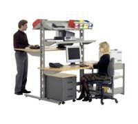 BITO Postes informatiques et postes pupitre l 1306 x l 1700 x H 1785 aluminium gris Bito Quantité:1