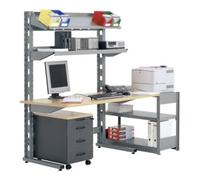BITO Postes informatiques l 1306 x l 920 x H 1785 aluminium gris Bito RAL 9007 Quantité:1