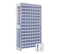 BITO Rayonnages à tablettes équipés de bacs Bito RK p 324 x H 1850 bacs en bleu-gris Quantité:1