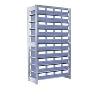 BITO Rayonnages à tablettes équipés de bacs Bito RK p 324 x H 1850 bacs en bleu-gris Quantité:1