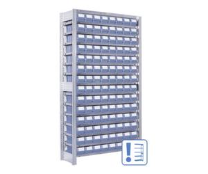BITO Rayonnages à tablettes équipés de bacs Bito RK p 324 x H 1850 bacs en bleu-gris Quantité:1
