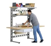 BITO Systèmes de postes de travail Bito à une face L 1306 mm x H 1785 mm x P 920 mm, aluminium gris Quantité:1