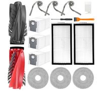 Bitone 15 Accessoires pour Roborock Saros 10R/Qrevo Curv X/Curv 2 Pro Aspirateur Robot 1Brosse Principale 3 Sacs à Poussière 2 Filtres 3 Brosses Latérales 3 Chiffons de Nettoyage 3 Outil de Nettoyage
