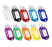 Bitone 20 Porte Clés Inscriptibles avec Étiquettes,Porte clef personnalisable Vivantes en Plastique Résistant - Étiquettes Amovibles pour Identification Clés, Bagages, Animaux et Organiseur de Bureau