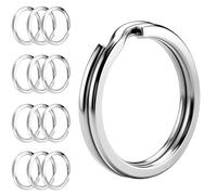 Bitone 20Pcs Porte-clés 304,Anneaux Ф25mm,Porte Clef pour outes sortes de clés,Bricolage,Artisanat, Maison,Voiture,Sport & Cadeau（argenté）