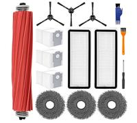 Bitone Kit d'accessoires complet pour Roborock Qrevo S/Pro/MaxV/Plus - 1 Brosse Principale,3 Brosses Latérales,3 Sacs à Poussière,2 Filtres HEPA,2 Brosses de Nettoyage,3 Lingettes (Lot de 14 pièces）