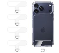 Bitone Lot de 4 Patchs Transparents pour Cordon de Téléphone, Support de Fixation en Plastique TPU Ultra Fin pour Coque, Adaptateur Universel pour Sangle et Dragonne