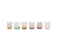 BITOSSI HOME Jeu de 6 tumbler H 10,2 cm - Texture Nuance Ambre/rose