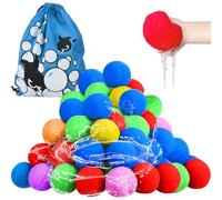 BITOYO Bombe a eau Réutilisable, 32PCS Ballons Bombes d'eau avec Sac Ballon Bombe, Ballons à Eau Colorés pour Enfants et Adultes, Jouets du Jardin/Plage Fête de La Piscine D'été
