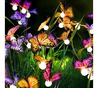 BITOYO Lampes Solaires Lucioles Exterieures Jardin, 2 Pièces LED Firefly Papillon Lampes Solaires Extérieure IP65 Étanche pour Chemins Lumière Décoration de Jardin Patio Mariage Pelouse Terrasse