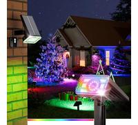 BITPOTT Projecteur solaire pour jardin extérieur 1 pièce, spot solaire de jardin IP67 étanche, 58 LED, 3 modes d'éclairage, lumière murale 2 en 1 pour arbre, chemin de jardin.