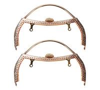 Bitray Lot de 2 fermoirs vintage en métal doré clair pour sac à main et fabrication de sacs à main