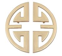 Bitray Lot de 2 poignées de porte semi-circulaires en cuivre brossé - Style vintage creux - Doré