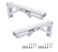 Bitray Lot de 2 supports d'étagère pliables blancs de 20,3 cm pour banc de table