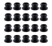 Bitray Lot de 20 œillets en caoutchouc noir de 7 mm ID pour câblage | Caoutchouc de silicone - Trou de perçage de 10 mm - À clipser - Pour bague à œillets - Protection de fils de voiture