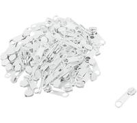 Bitray Lot de 200 curseurs de fermeture éclair en alliage de zinc blanc #3