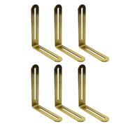 Bitray Lot de 6 équerres d'angle réglables en forme de L avec fente, en acier inoxydable à 90 degrés, 120 x 100 x 24 mm, épaisseur 3 mm pour soutien structurel, doré