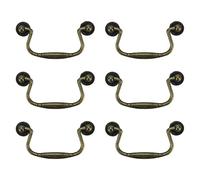 Bitray Lot de 6 poignées de tiroir en bronze antique Distance entre les trous 8 cm