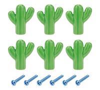 Bitray Lot de 6 poignées de tiroir en céramique en forme de cactus pour armoire, armoire, salle de bain, cuisine (vert)