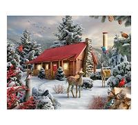 Bits and Pieces 1000 Piece Jigsaw Puzzle pour Adultes New Friends 1000 Pc Winter Cabin Jigsaw par L'Artiste Alan Giana