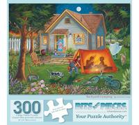 Bits and Pieces 300 Grande Piece Jigsaw Puzzle pour Adultes Backyard Camping Family Fun Puzzle Maison par L'Artiste Christine Carey 300 Pc Jigsaw