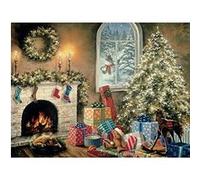 Bits and Pieces - 300 Large Piece Glow in The Dark Puzzle for Adults - Not a Creature was Stiring, Christmas Eve, Holiday - by Artist Nicky Boehme - 300 pc Jigsaw G