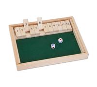 Bits and Pieces - Grand jeu Shut The Box - Jeu de soci t 3 en 1 - Jeu de soci t 12 d s - Bo te de jeu de table en bois - 2 d s inclus