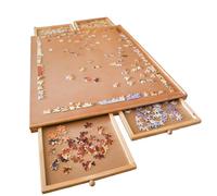 Bits and Pieces Jumbo Taille Puzzle Plateau-Lisse Panneaux de Fibres de Bois Surface de Travail Quatre tiroirs coulissants Terminer ce Puzzle système de Stockage